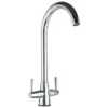 Venice Modern Dual Lever Kitchen Mixer Tap With Swivel Spout - Chrome -Roc Bathroom Furni Store venkt211 l