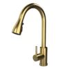 Venice Modern Kitchen Mixer Tap With Swivel Spout & Pull Out Spray - Brushed Brass