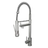Venice Modern Kitchen Mixer Tap With Swivel Spout & Directional Spray - Brushed Steel -Roc Bathroom Furni Store venkt562 l