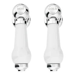 Chatsworth 1928 Traditional Wall Mounted White Lever Bath Filler Tap -Roc Bathroom Furni Store vic16d d1