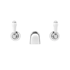 Chatsworth 1928 Traditional Wall Mounted White Lever Bath Filler Tap -Roc Bathroom Furni Store vic16d d3