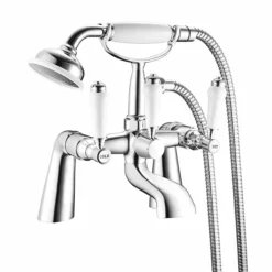 Lancaster Traditional Bath Shower Mixer With Slider Rail Kit - Chrome -Roc Bathroom Furni Store vic6 l2