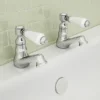 Lancaster Traditional Basin + Bath Tap Set