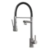 Venice Brushed Steel Kitchen Sink Mixer With Smooth Rubber Hose And Flexi Spray