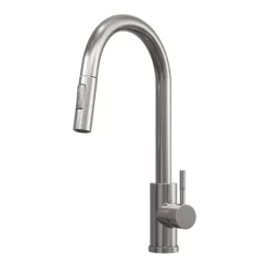 Venice Brushed Steel Kitchen Sink Mixer With Pull-Out Hose And Spray Head -Roc Bathroom Furni Store vnksm454 d1