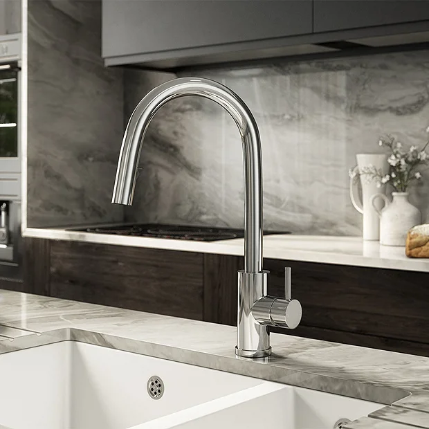 Venice Chrome Kitchen Sink Mixer With Concealed Pull Out Hose And Spray Head 4 Venice Chrome Kitchen Sink Mixer With Concealed Pull Out Hose And Spray Head - Image 2