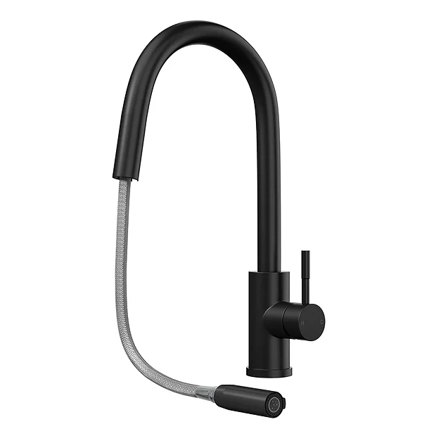 Venice Matt Black Kitchen Sink Mixer With Concealed Pull Out Hose And Spray Head 3 Venice Matt Black Kitchen Sink Mixer With Concealed Pull Out Hose And Spray Head