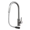Venice Brushed Steel Kitchen Sink Mixer With Concealed Pull Out Hose And Spray Head 1 Venice Brushed Steel Kitchen Sink Mixer With Concealed Pull Out Hose And Spray Head -Roc Bathroom Furni Store vnksm458 d2