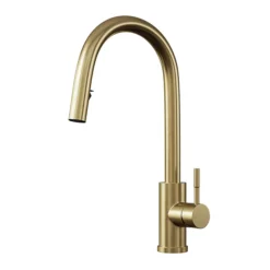 Venice Brushed Brass Kitchen Sink Mixer With Concealed Pull Out Hose And Spray Head -Roc Bathroom Furni Store vnksm459 d1