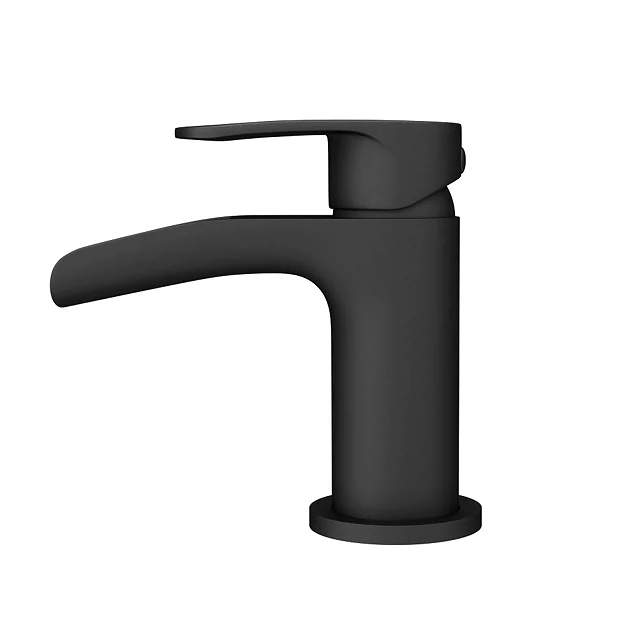 Valencia Matt Black Waterfall Basin Mixer Tap + Waste 6 Valencia Matt Black Waterfall Basin Mixer Tap + Waste - Image 4