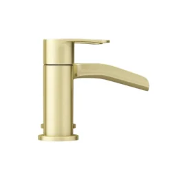 Valencia Brushed Brass Waterfall Bath Shower Mixer Incl. Shower Kit