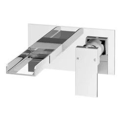 Monza Waterfall Wall Mounted Basin Mixer - Chrome -Roc Bathroom Furni Store wf015 nl