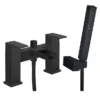 Monza Matt Black Waterfall Bath Shower Mixer Taps + Shower Kit -Roc Bathroom Furni Store wf04blk nl